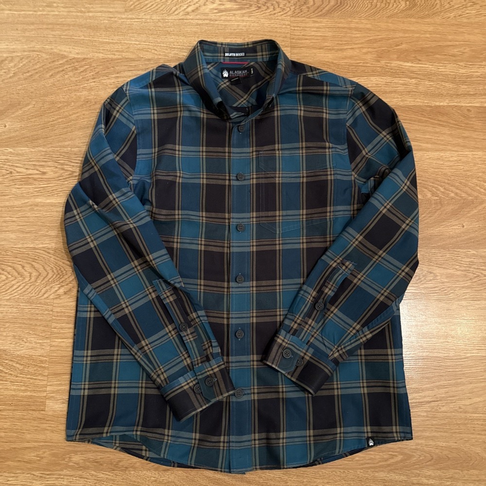 Duluth Untuck Alaskan Hardgear Shirt Mens Large Slim Fit Multicolor Wool Blend